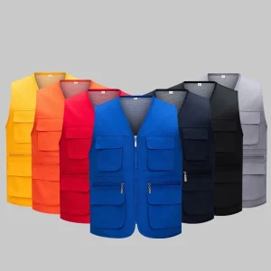 Solid-Color-Zipper-Mesh-Work-VestYJ-9006