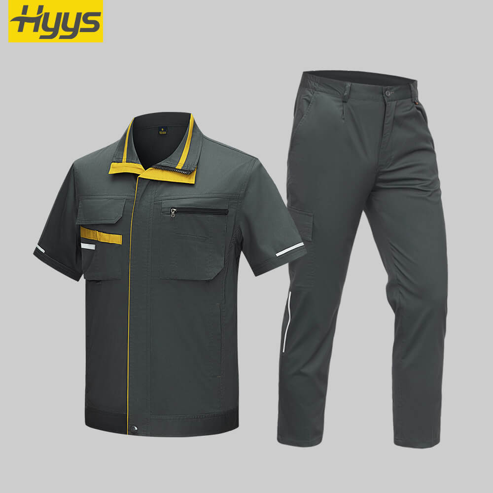 Summer short-sleeved moisture-wicking stretch work clothes