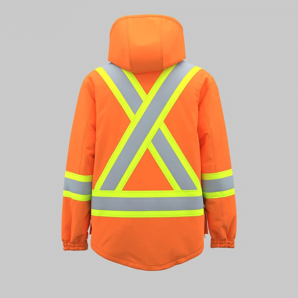 Hi-Vis Fluorescent Winter Coat (detachable hood padded coat)