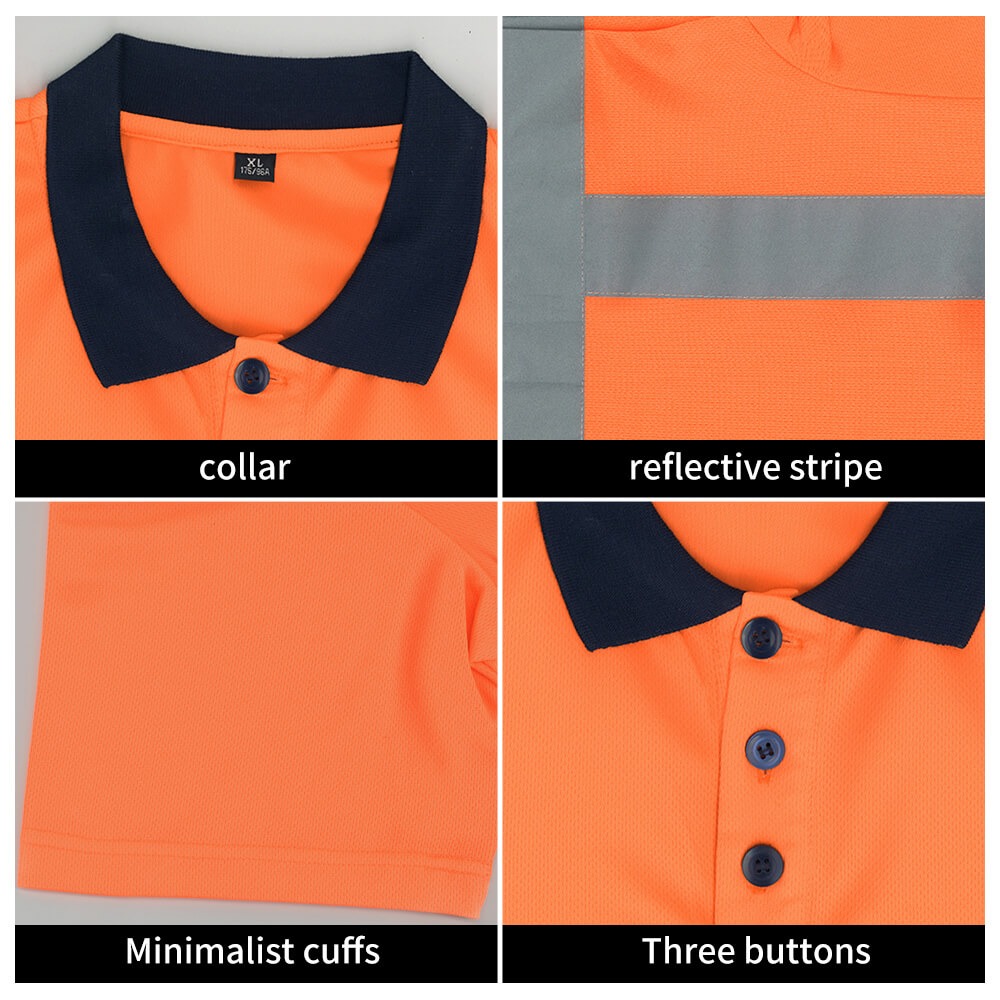 Polyester Quick-drying breathable Hi-vis Short-sleeved POLO Shirts