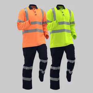 100% PolyesterQuick-drying Hi-vis Solid Color Lapel POLO Shirt Suit