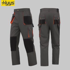Abrasion-resistant work trousers with built-in knee pads